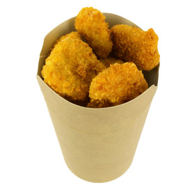 Kelímek Nepromastitelný Karton Kraftový Efekt s Chlopní 14Oz/420ml (1000 Kousky)