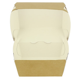 Krabička na Hamburger Kraftová Lepenka s Dvojitým Zavíráním 11x11x7,5cm (50 Ks)
