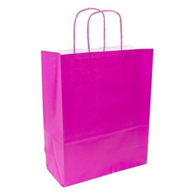 Papírové Tašky Fuchsie s Ouškems 90g/m² 28+10x22 cm (25 Ks)